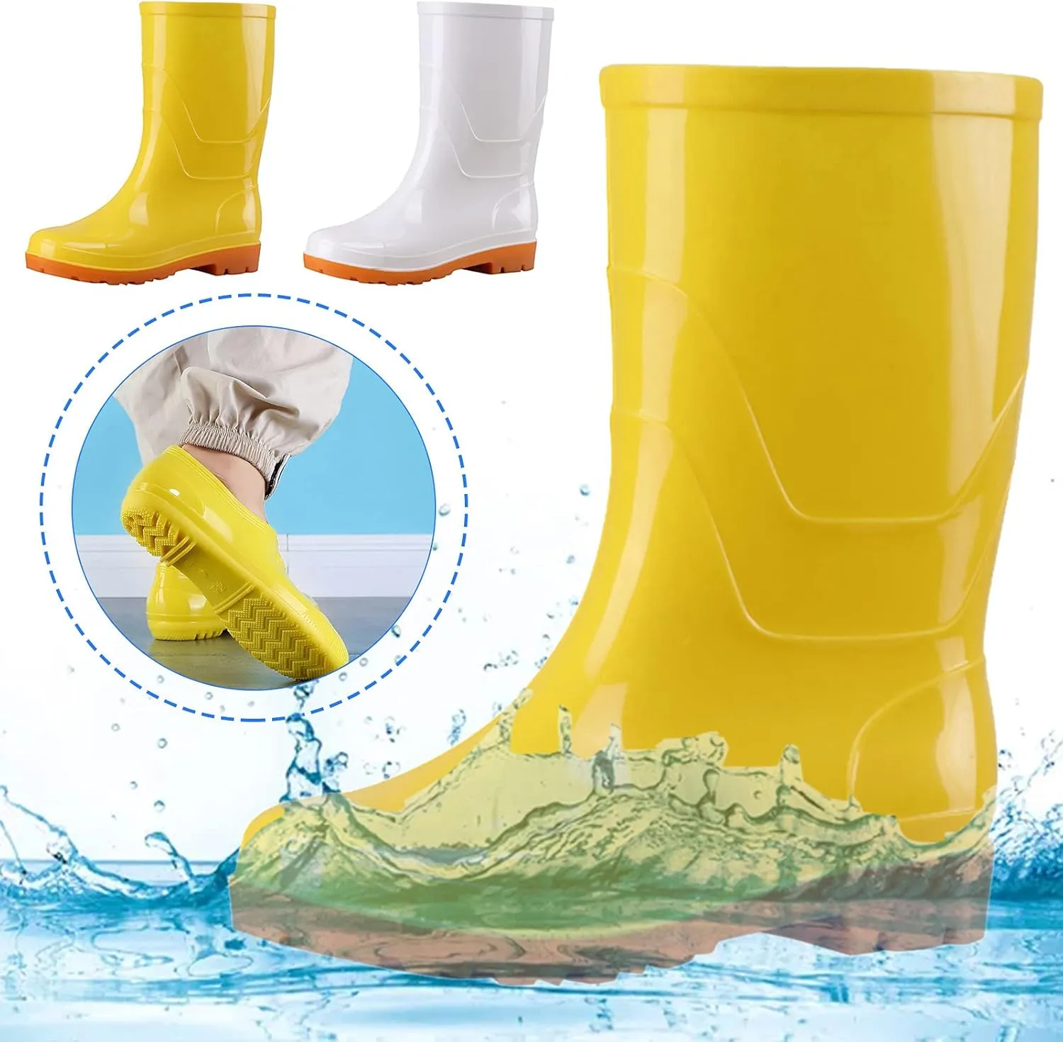 Mid Calf Rain Boots Women Women's Rain Boots Waterproof Short Garden Boots Non Slip Rain Shoes for Outdoor Gardening