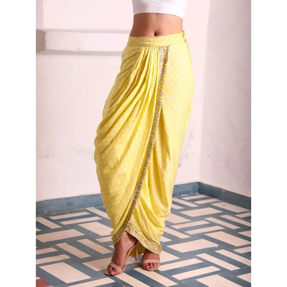 MONK & MEI Mastani-Silk Dhoti-Yellow