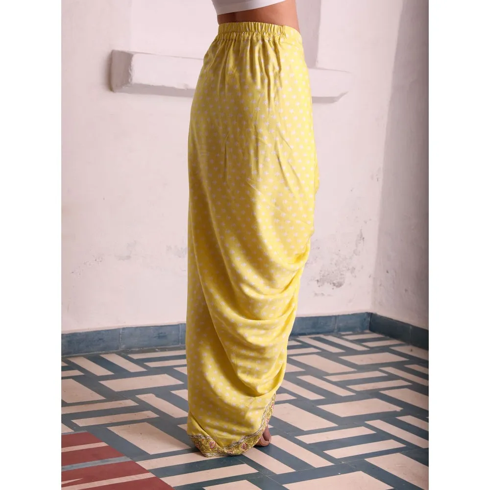 MONK & MEI Mastani-Silk Dhoti-Yellow