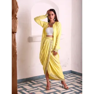 MONK & MEI Mastani-Silk Dhoti-Yellow