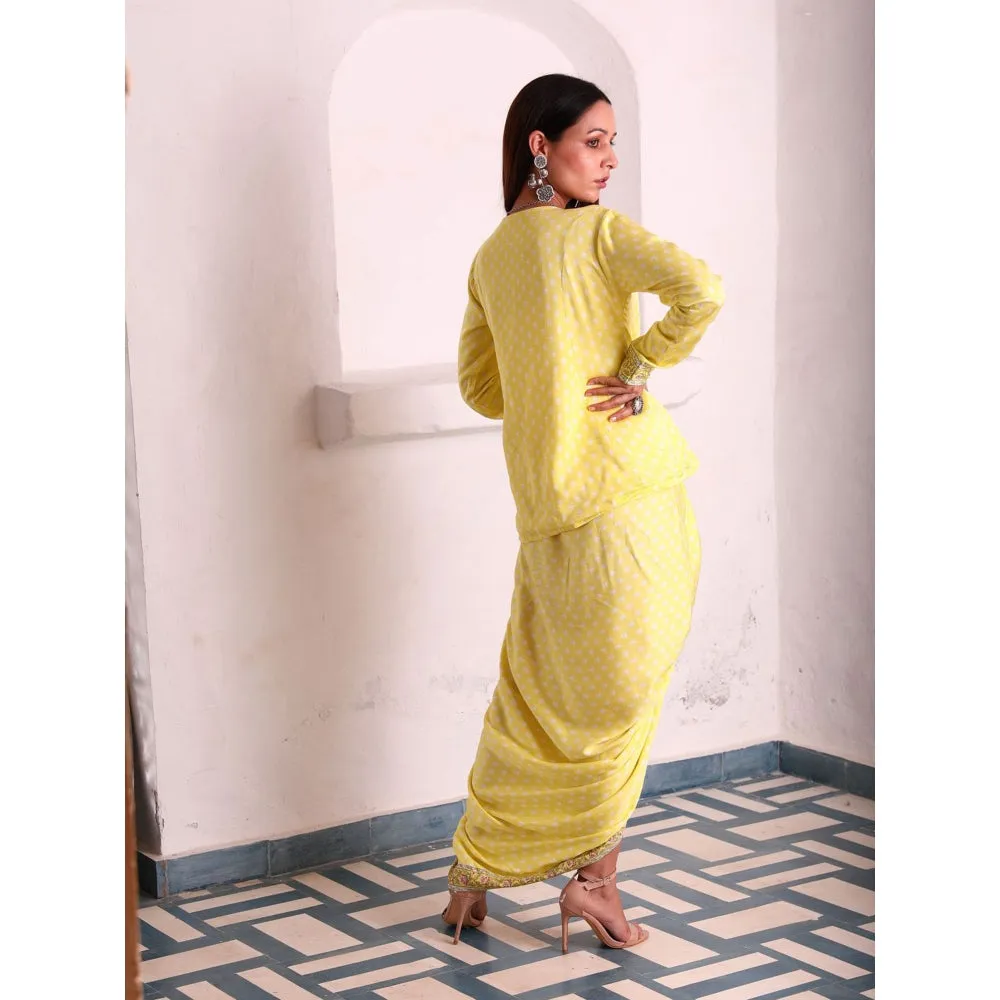 MONK & MEI Mastani-Silk Dhoti-Yellow