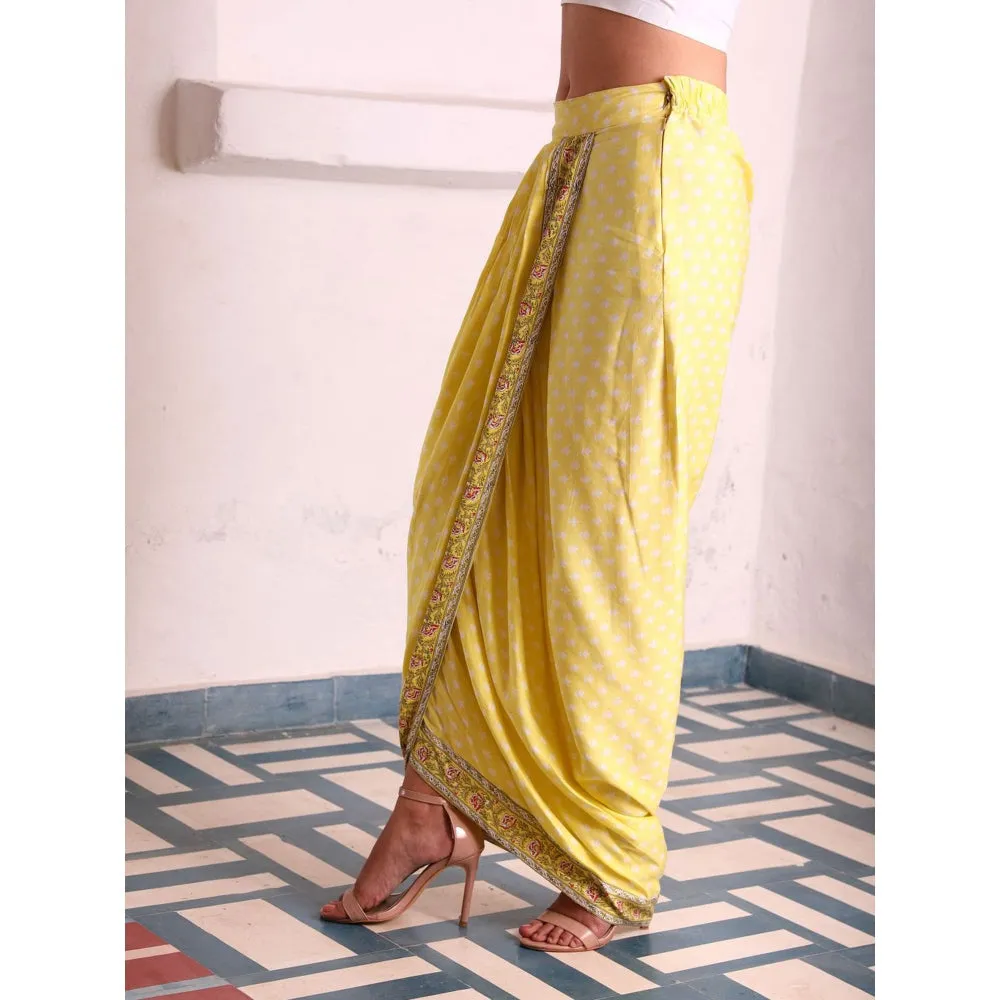 MONK & MEI Mastani-Silk Dhoti-Yellow