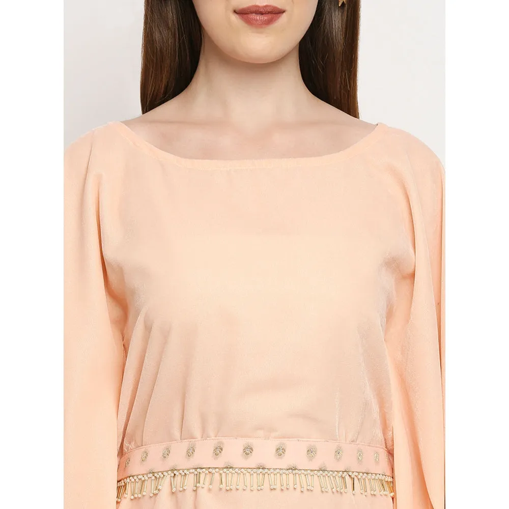 Monk & Mei Nuuh -Kaftan And Palazzo With Belt-Pink (Set Of 3)