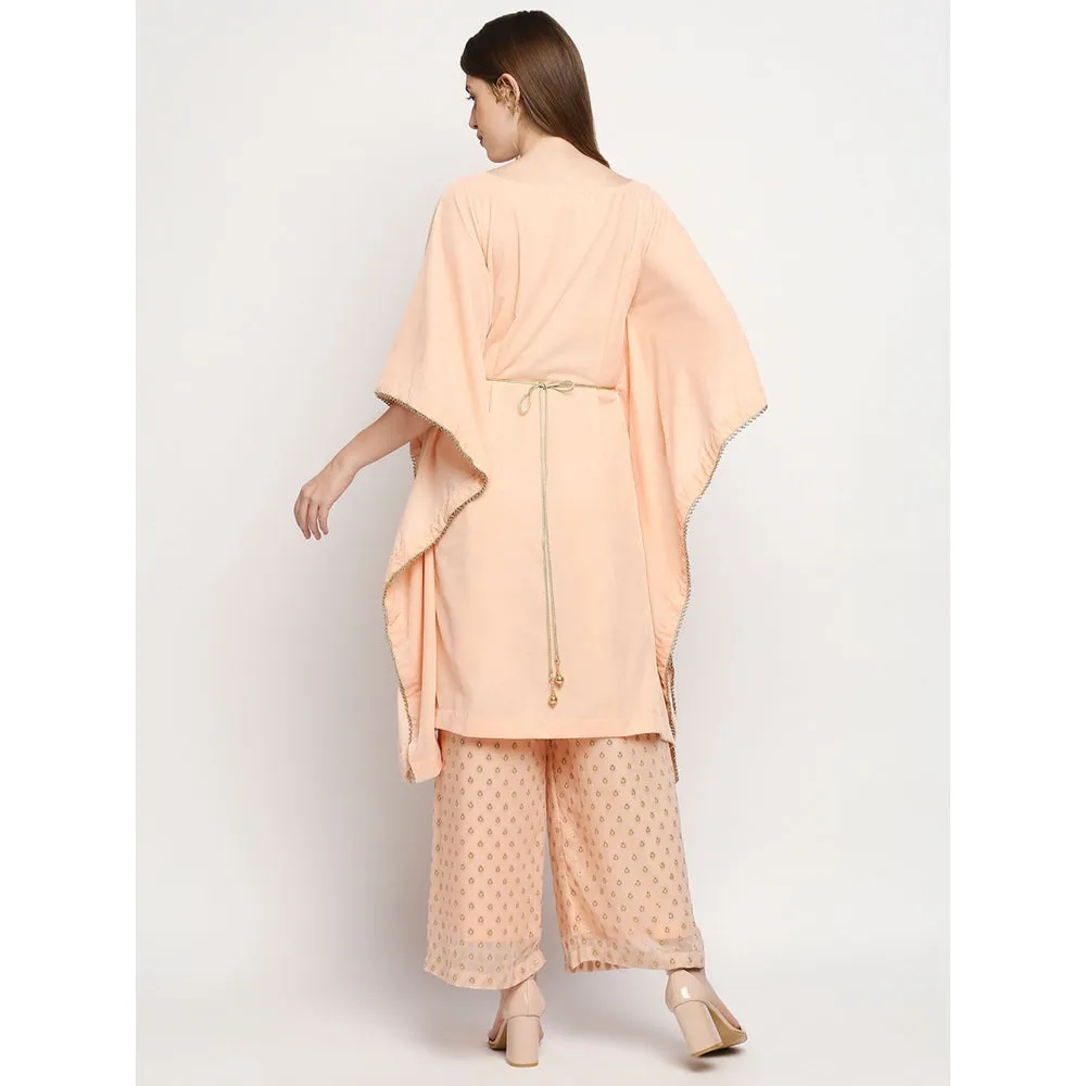 Monk & Mei Nuuh -Kaftan And Palazzo With Belt-Pink (Set Of 3)