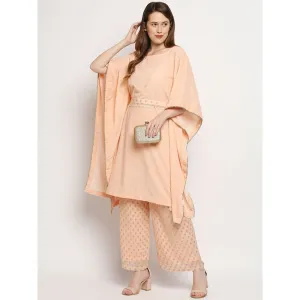Monk & Mei Nuuh -Kaftan And Palazzo With Belt-Pink (Set Of 3)