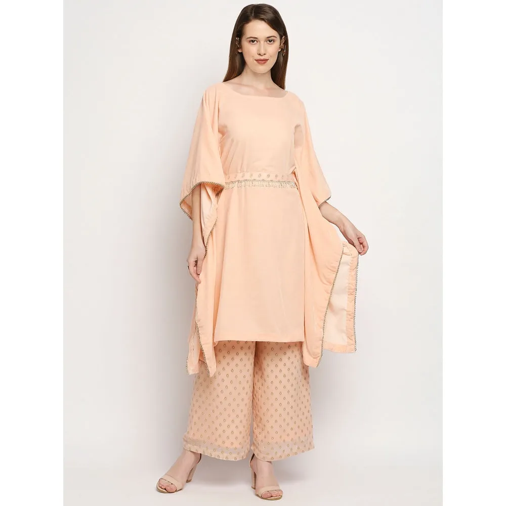 Monk & Mei Nuuh -Kaftan And Palazzo With Belt-Pink (Set Of 3)