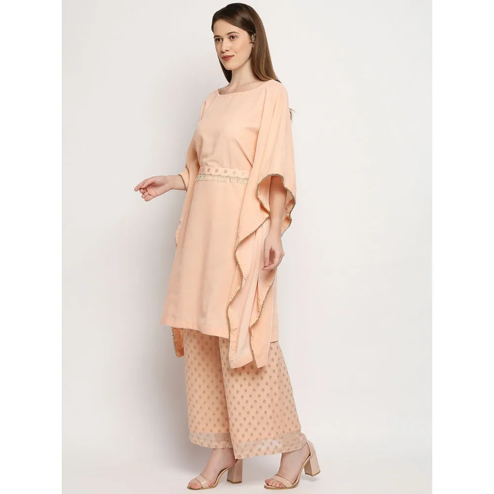 Monk & Mei Nuuh -Kaftan And Palazzo With Belt-Pink (Set Of 3)