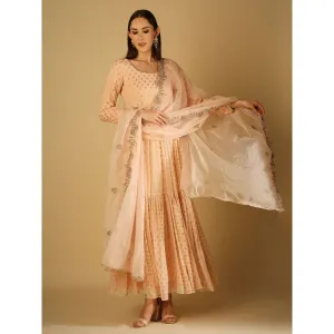 Monk & Mei Ruhani-Dupatta- Peach Pink