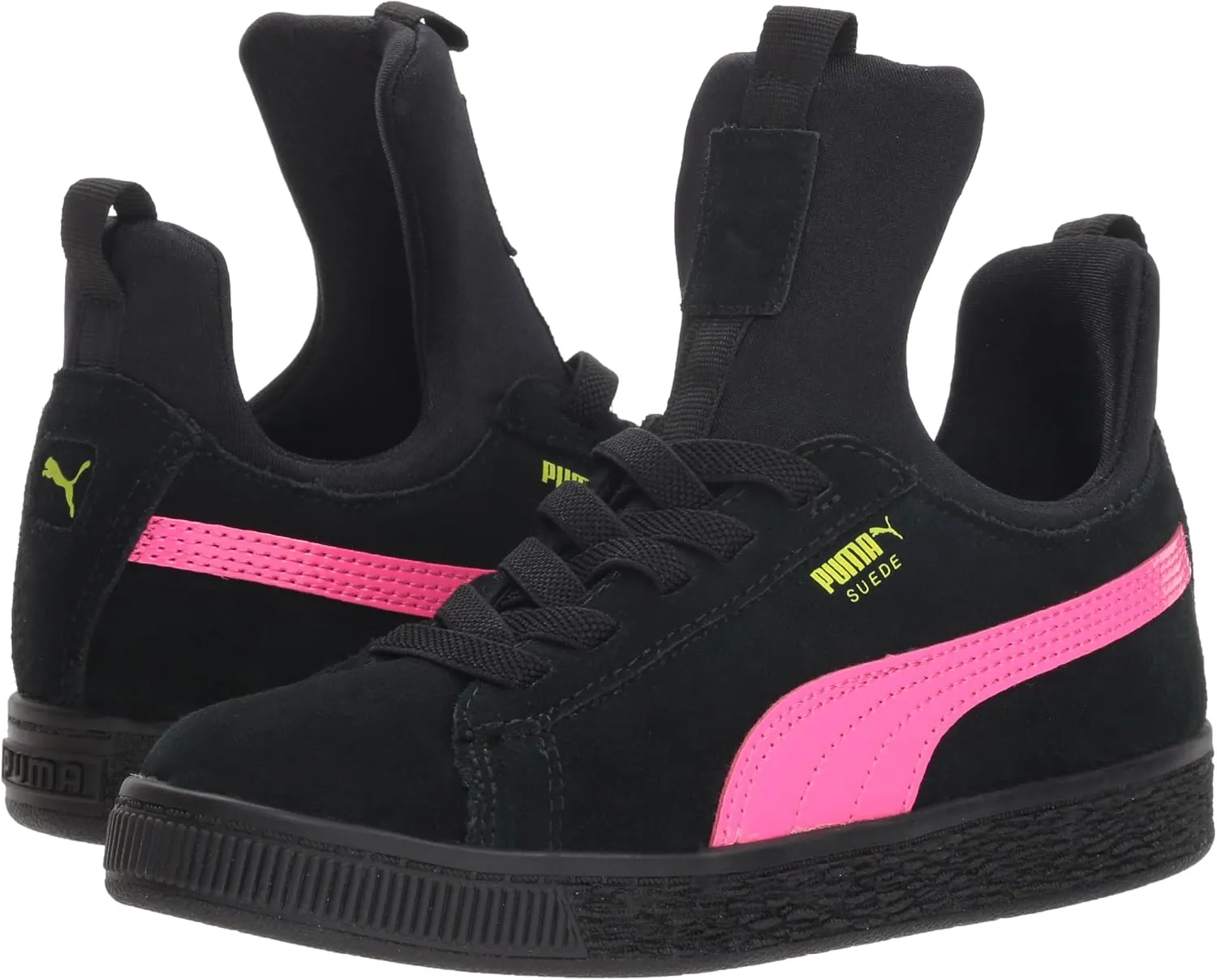 PUMA unisex-kids Suede Fierce Patent Block Jr Sneaker