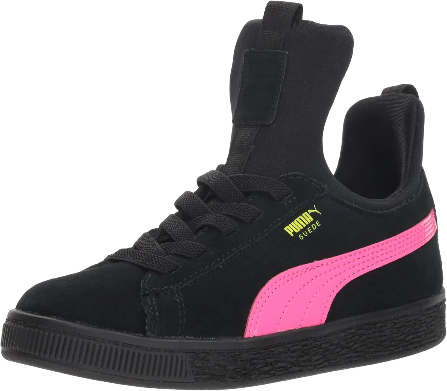 PUMA unisex-kids Suede Fierce Patent Block Jr Sneaker