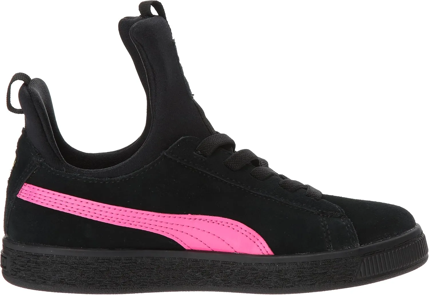 PUMA unisex-kids Suede Fierce Patent Block Jr Sneaker