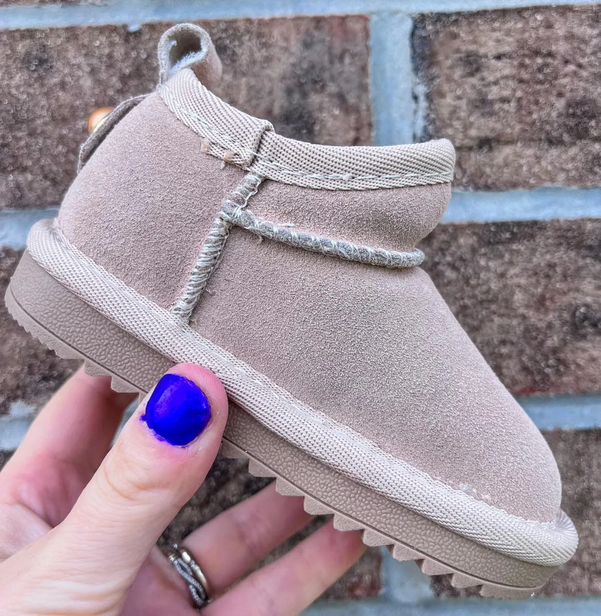 RTS: Faux Fur and Suede Mini Shortie Boots-