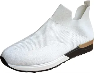 Shoes For Women Sneakers Trendy Athletic Walking Running Shoes Slip On Mesh-Comfortable Athletic Tennis Workout Sneakers