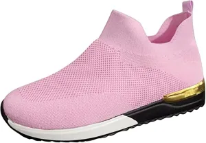 Shoes For Women Sneakers Trendy Athletic Walking Running Shoes Slip On Mesh-Comfortable Athletic Tennis Workout Sneakers