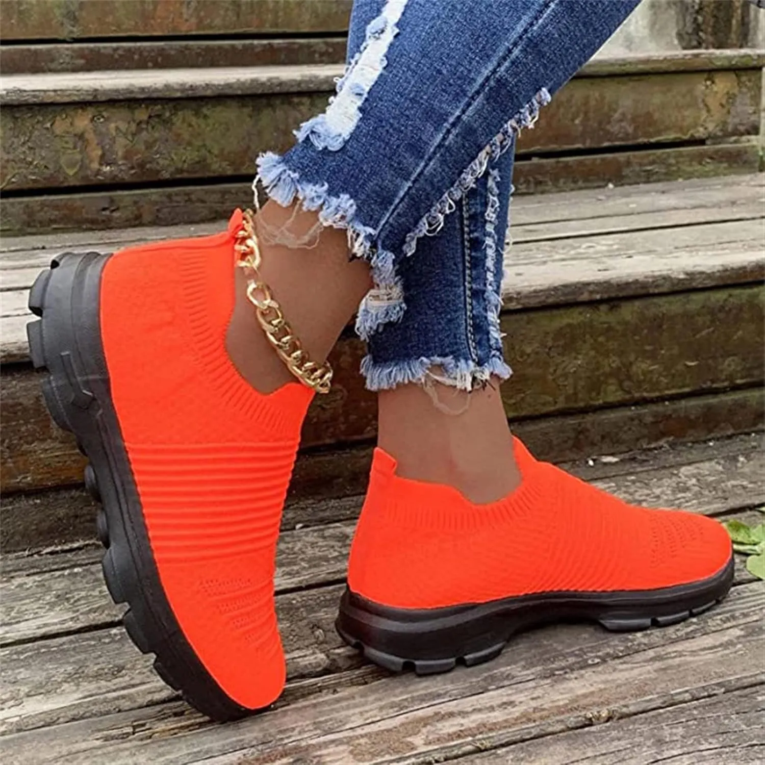 Shoes For Women Sneakers Trendy Walking Tennis Shoes Slip On Memory Foam Casual Athletic Running Sneakers for Gym Travel
