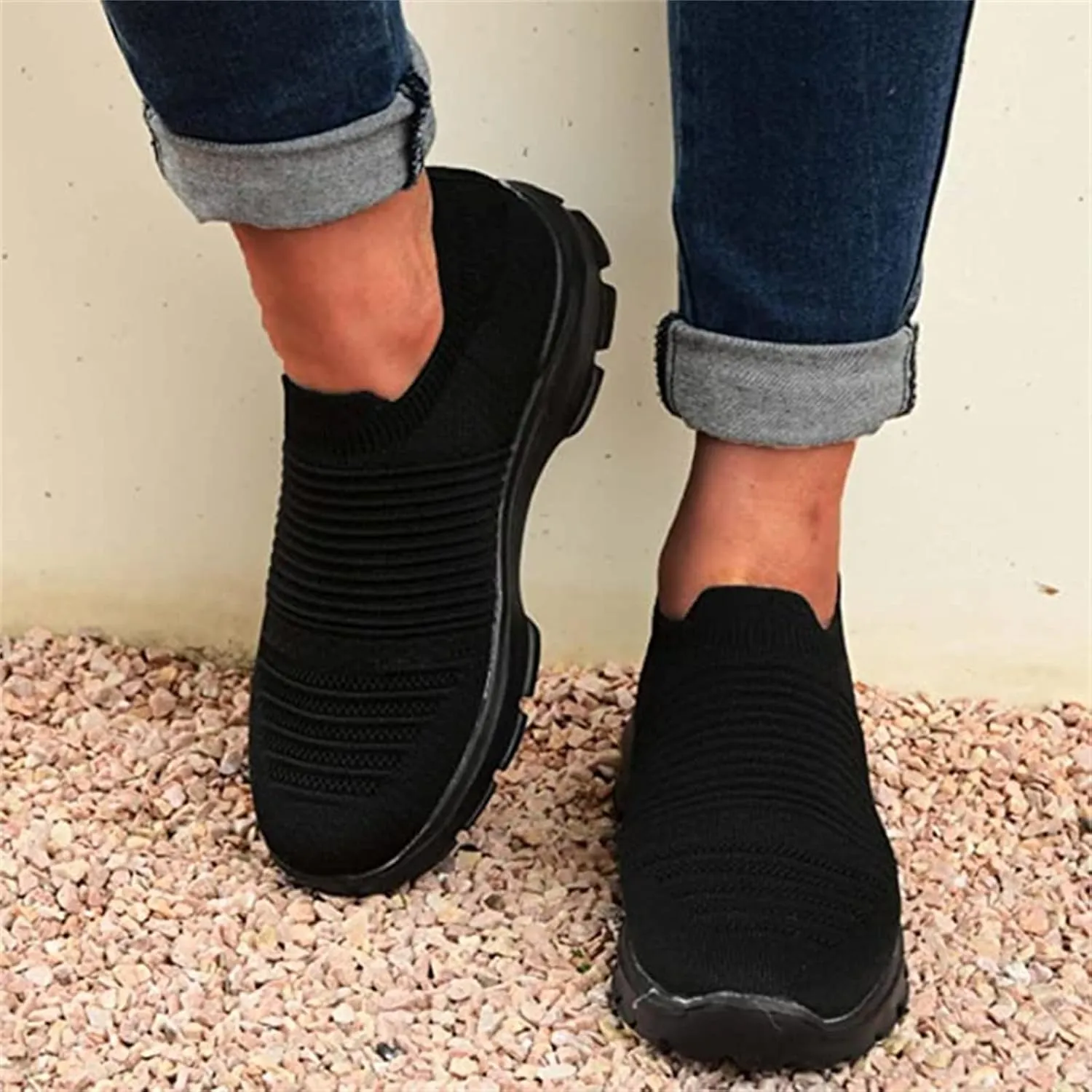 Shoes For Women Sneakers Trendy Walking Tennis Shoes Slip On Memory Foam Casual Athletic Running Sneakers for Gym Travel