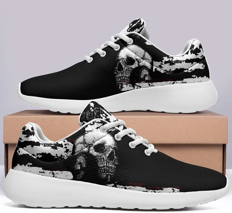 Skull Running Shoes for Women Men Mesh Breathable Comfort Walking Sneaker Sports Athletic Halloween Shoes