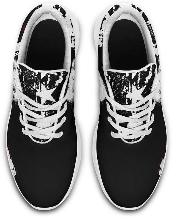 Skull Running Shoes for Women Men Mesh Breathable Comfort Walking Sneaker Sports Athletic Halloween Shoes