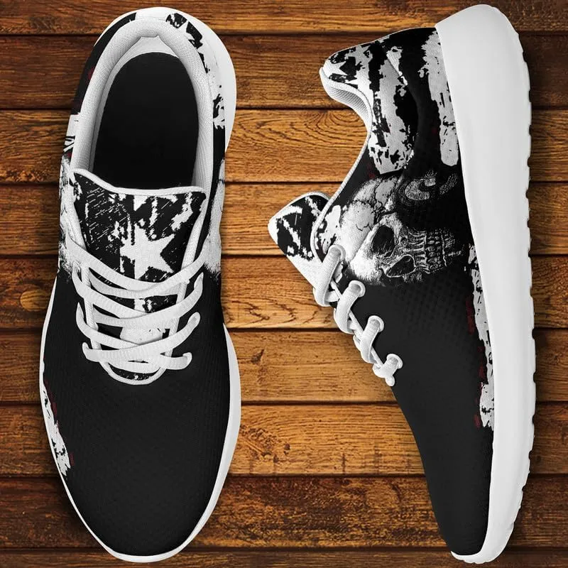 Skull Running Shoes for Women Men Mesh Breathable Comfort Walking Sneaker Sports Athletic Halloween Shoes