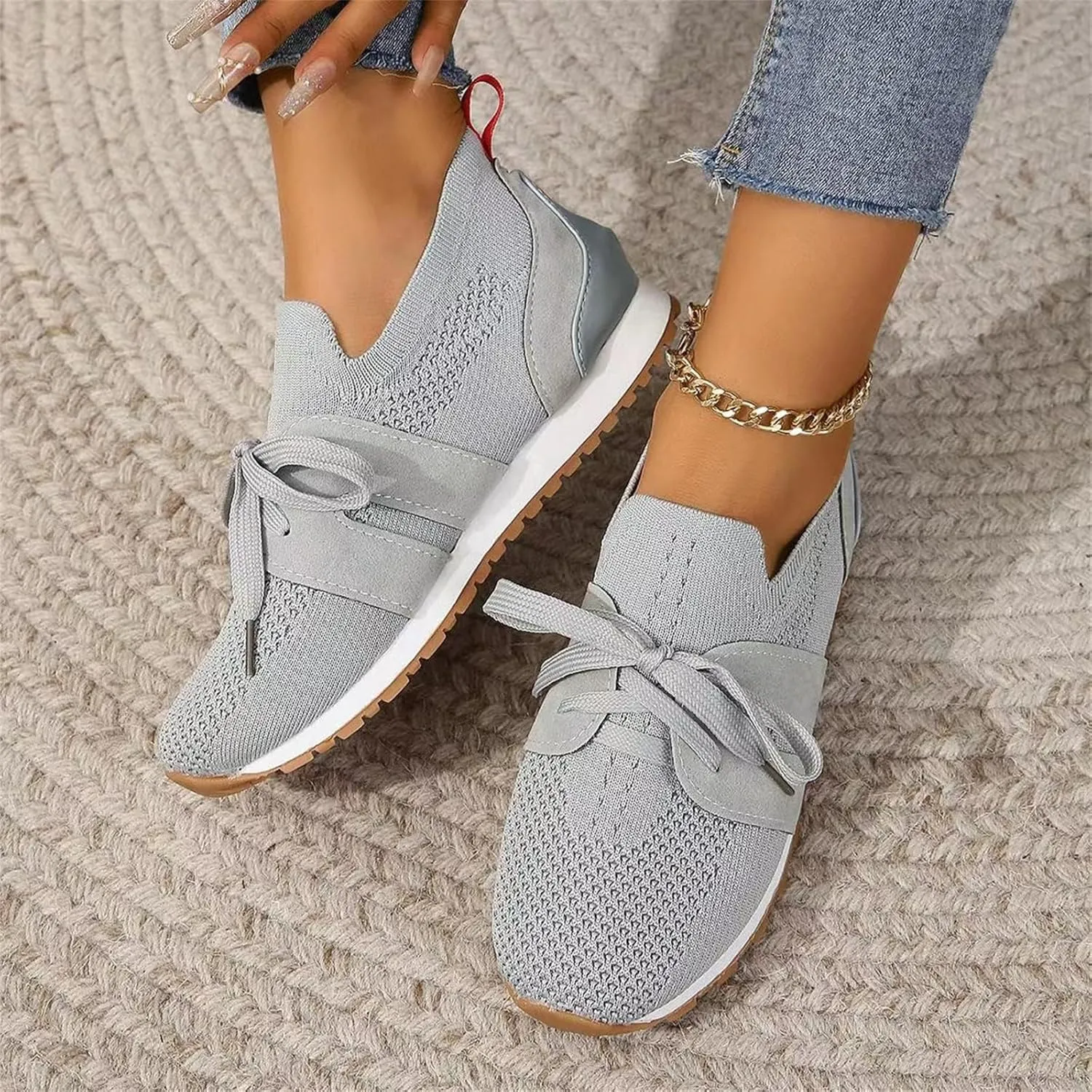Slip On Sneakers Women Arch Support Walking Shoes Lightweight Casual Athletic Comfort Fashion Tennis Running Sneakers