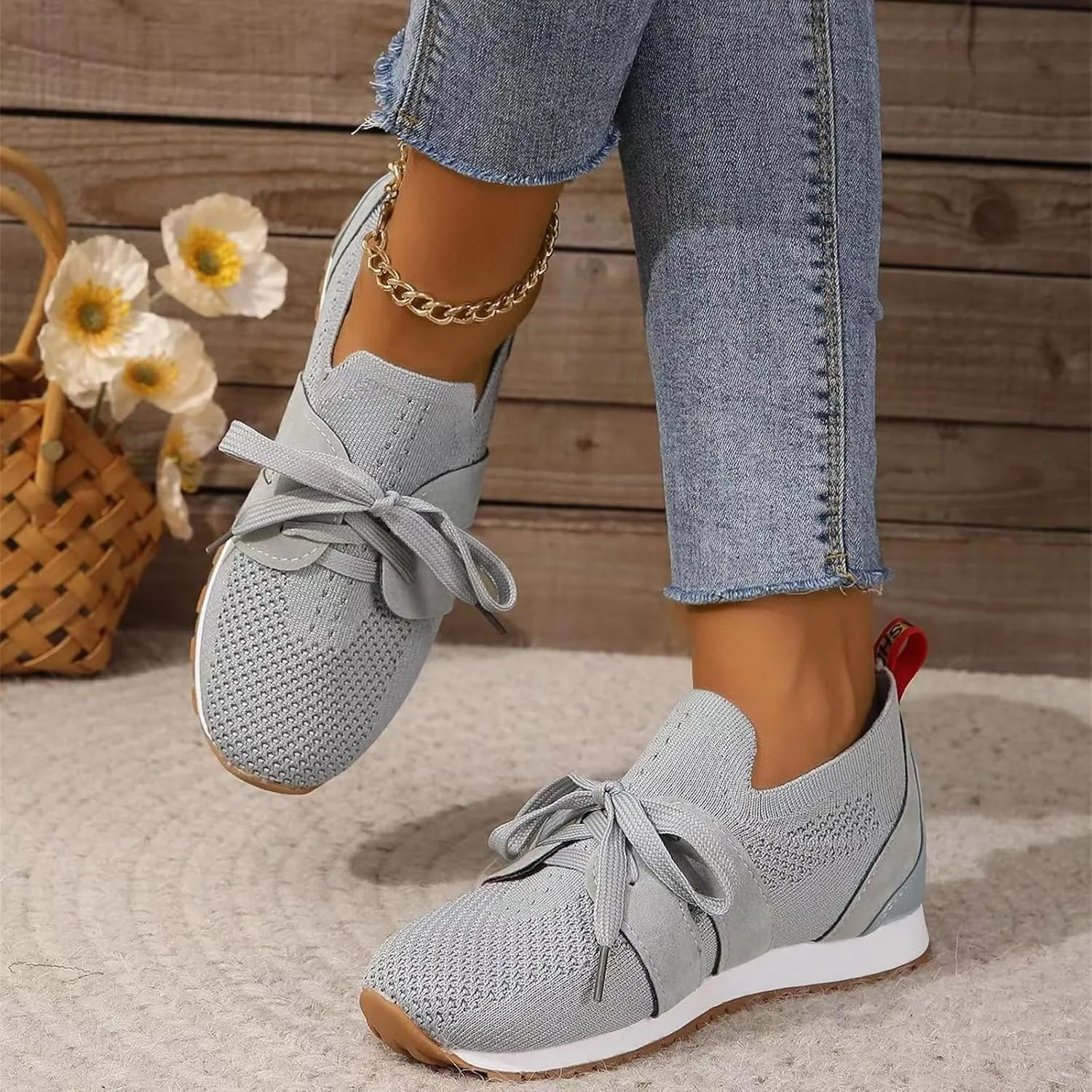 Slip On Sneakers Women Arch Support Walking Shoes Lightweight Casual Athletic Comfort Fashion Tennis Running Sneakers