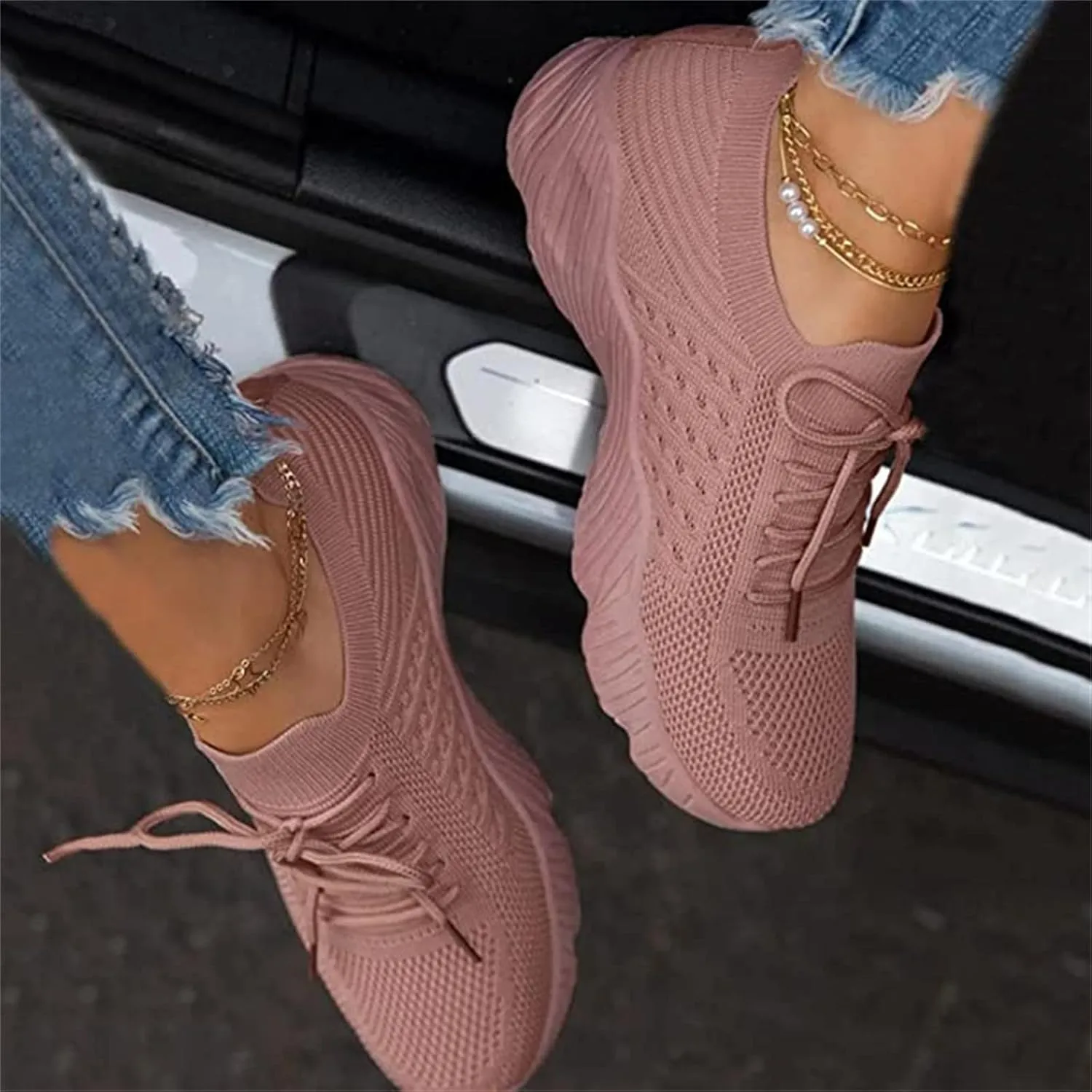 Sneakers For Women Trendy 2025 Walking Tennis Shoes Slip On Memory Foam Lightweight Casual Athletic Running Sneakers
