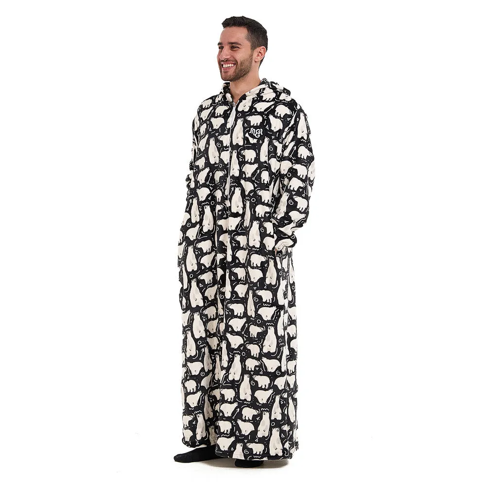 Snuggs Monk Wearable Blanket Polar Bear Black