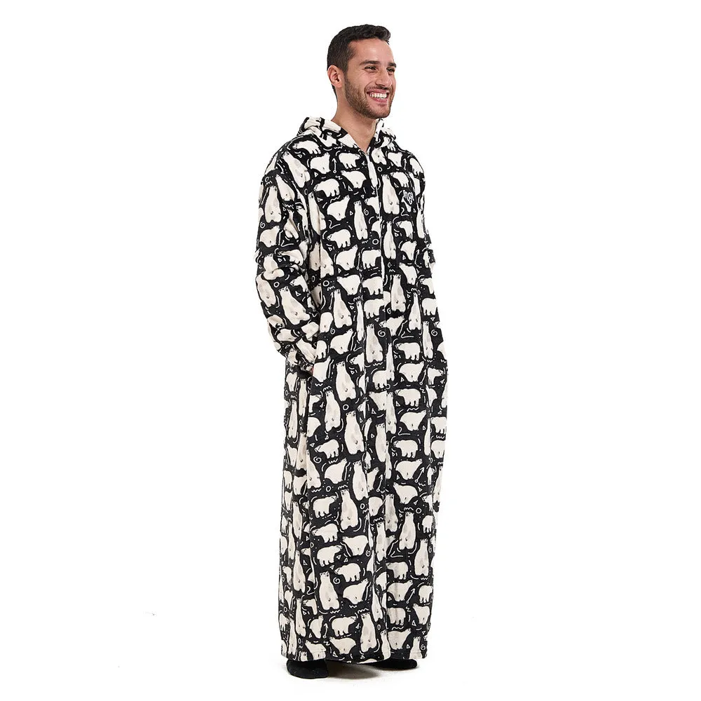 Snuggs Monk Wearable Blanket Polar Bear Black