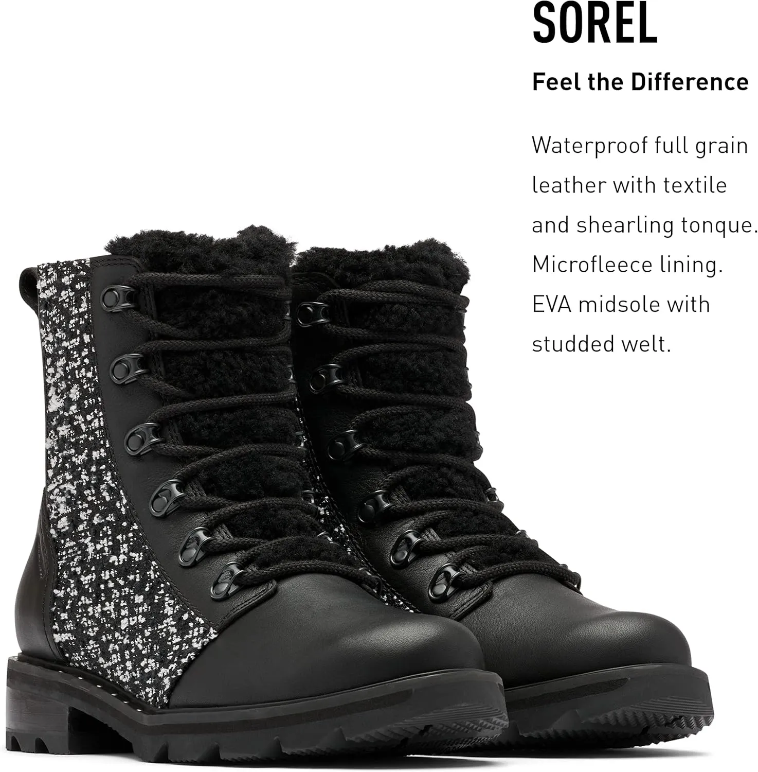 Sorel Women's Lennox Lace Cozy Rain Boot  Waterproof Suede Boots