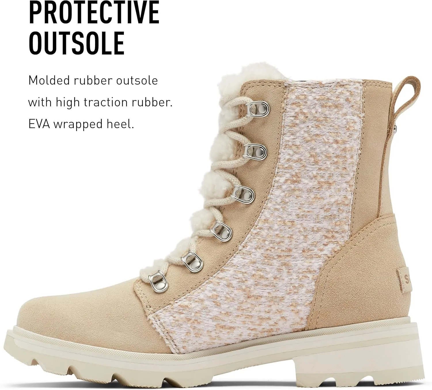 Sorel Women's Lennox Lace Cozy Rain Boot  Waterproof Suede Boots