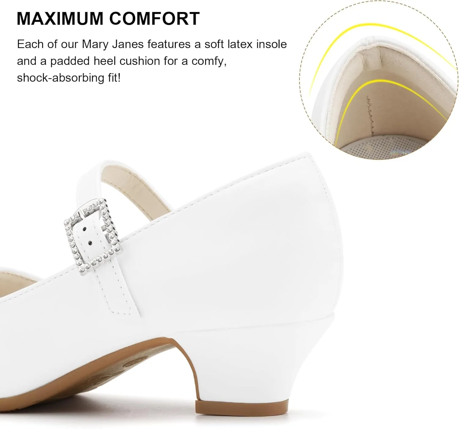 Stelle Girls Glossy Dress Shoes Mary Jane Heels Party Wedding Princess School Uniform Shoes for Kids and Toddlers