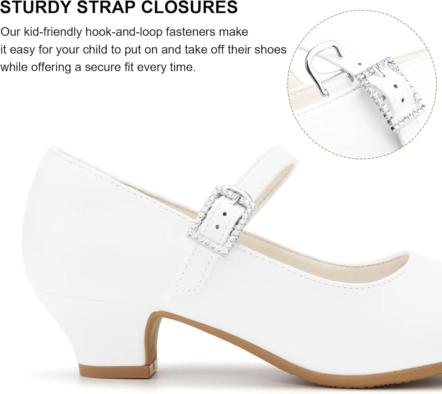 Stelle Girls Glossy Dress Shoes Mary Jane Heels Party Wedding Princess School Uniform Shoes for Kids and Toddlers