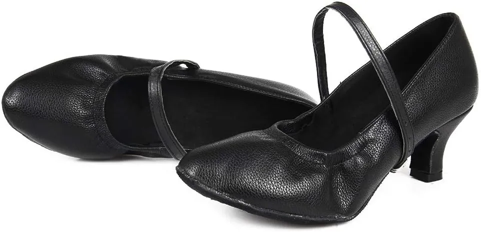 TINRYMX Women's Latin Dance Shoes Ballroom Closed Toe Low Heel Salsa Practice Performance Dance Shoes, CMJ-5003-5
