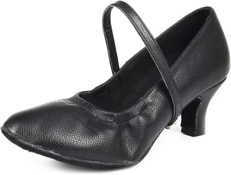 TINRYMX Women's Latin Dance Shoes Ballroom Closed Toe Low Heel Salsa Practice Performance Dance Shoes, CMJ-5003-5