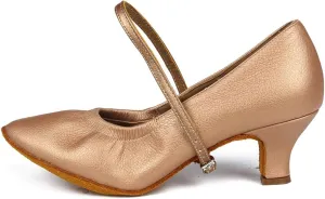 TINRYMX Women's Latin Dance Shoes Ballroom Closed Toe Low Heel Salsa Practice Performance Dance Shoes, CMJ-5003-5