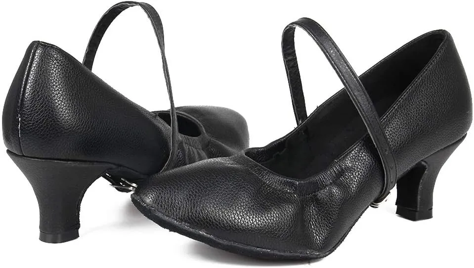 TINRYMX Women's Latin Dance Shoes Ballroom Closed Toe Low Heel Salsa Practice Performance Dance Shoes, CMJ-5003-5