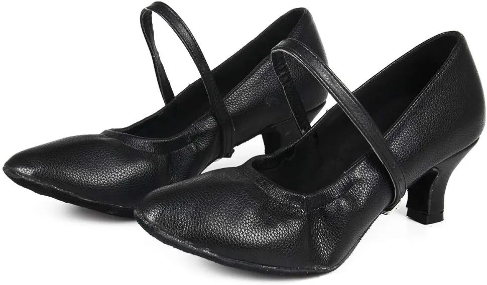 TINRYMX Women's Latin Dance Shoes Ballroom Closed Toe Low Heel Salsa Practice Performance Dance Shoes, CMJ-5003-5