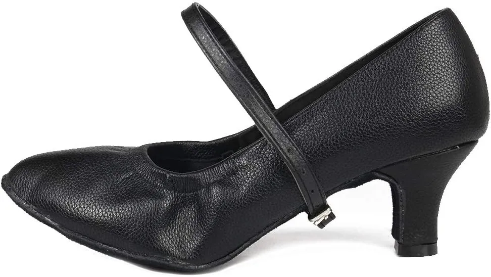 TINRYMX Women's Latin Dance Shoes Ballroom Closed Toe Low Heel Salsa Practice Performance Dance Shoes, CMJ-5003-5