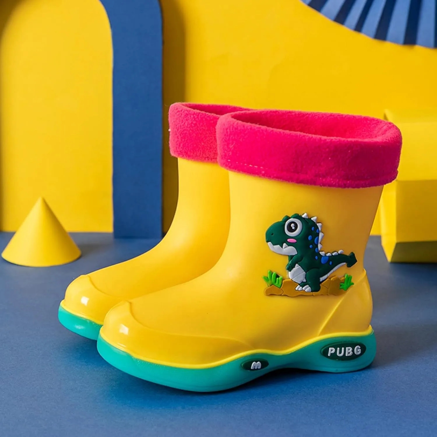 Toddler Kids Lightweight Waterproof Rain Boot with Cozy ining Outdoor Boots for Boys Girls Rubber Boots Girls Size 3