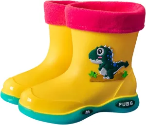 Toddler Kids Lightweight Waterproof Rain Boot with Cozy ining Outdoor Boots for Boys Girls Rubber Boots Girls Size 3
