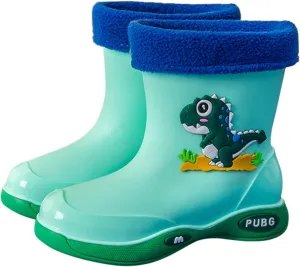 Toddler Kids Lightweight Waterproof Rain Boot with Cozy ining Outdoor Boots for Boys Girls Rubber Boots Girls Size 3