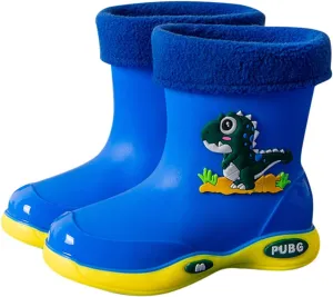 Toddler Kids Lightweight Waterproof Rain Boot with Cozy ining Outdoor Boots for Boys Girls Rubber Boots Girls Size 3