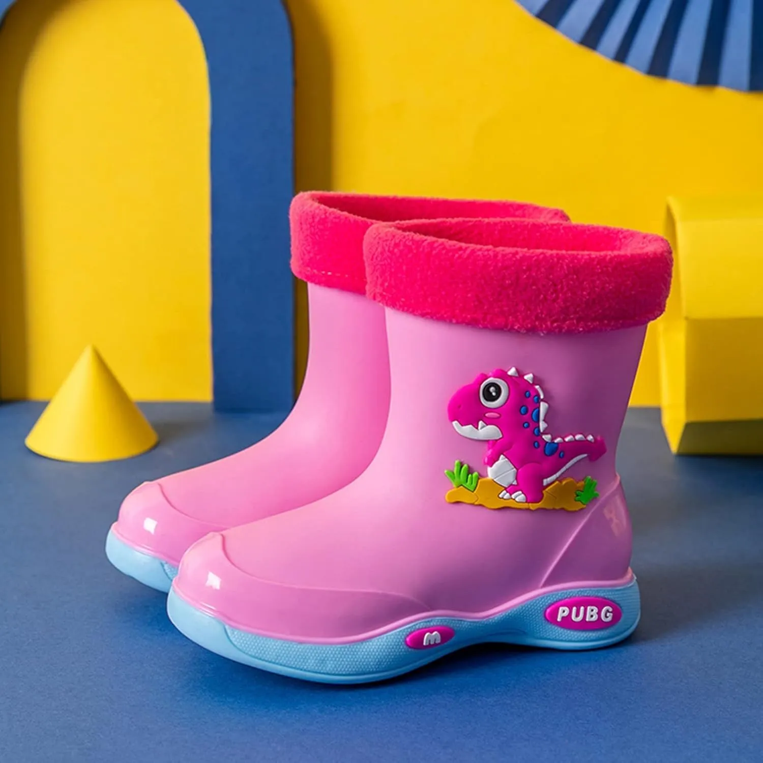Toddler Kids Lightweight Waterproof Rain Boot with Cozy ining Outdoor Boots for Boys Girls Rubber Boots Girls Size 3