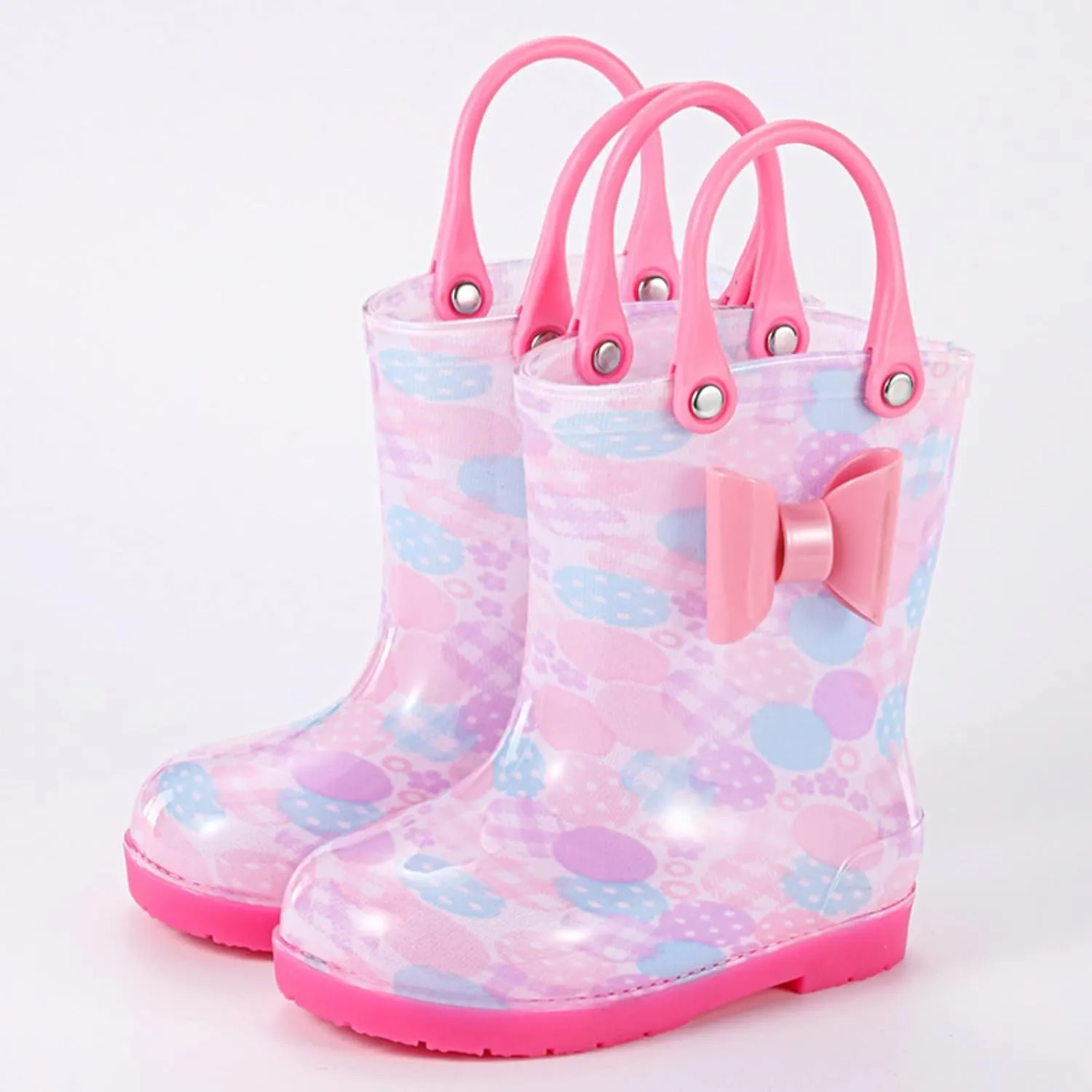 Toddler Rain Boots Little Boys Girls Lightweight aterproof Outdoor Non-Slip Wear-esistant Portable Shoes