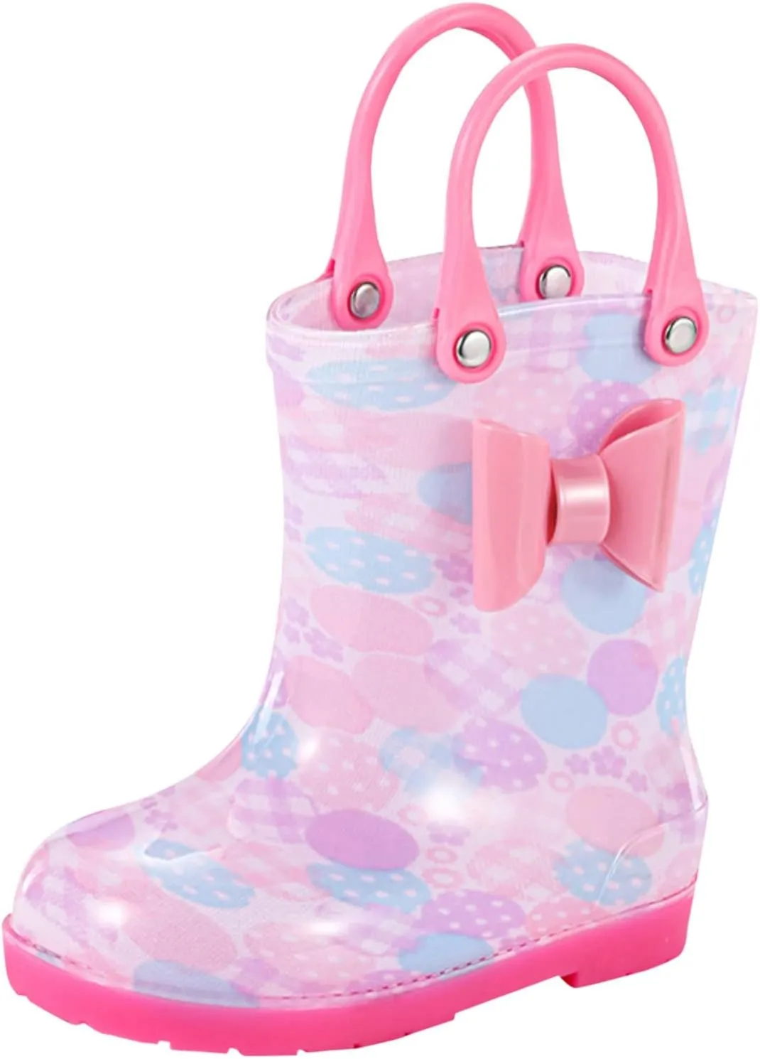 Toddler Rain Boots Little Boys Girls Lightweight aterproof Outdoor Non-Slip Wear-esistant Portable Shoes