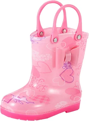 Toddler Rain Boots Little Boys Girls Lightweight aterproof Outdoor Non-Slip Wear-esistant Portable Shoes
