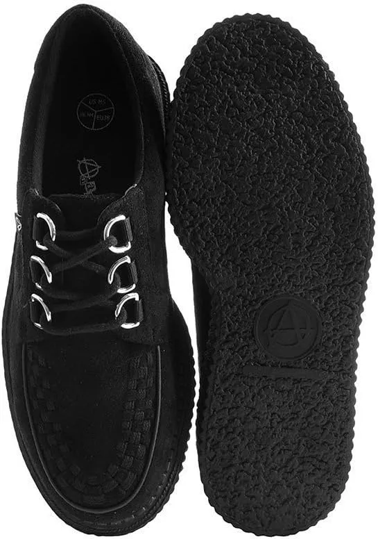 T.U.K. Anarchic Faux Suede Black Creeper Shoes