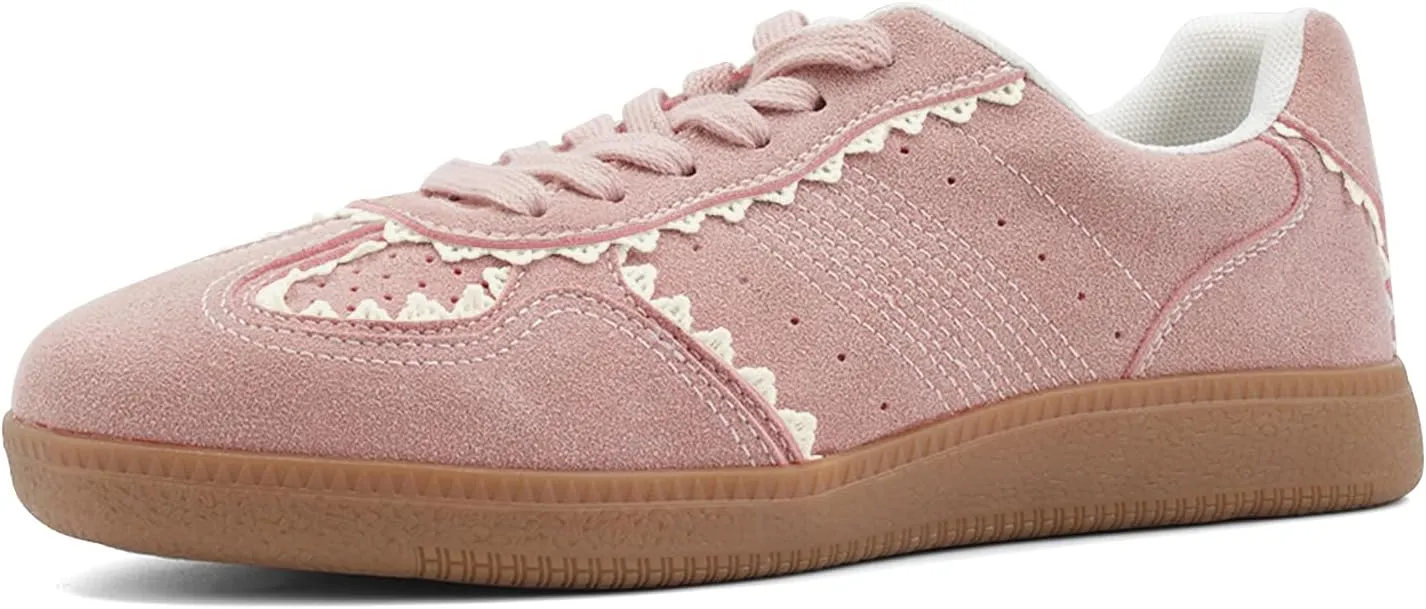UBWDU Lace Fashion Ballet Sneakers for Women 2025  Trendy Cute Crochet Ribbon Lace-Up Casual Spring Shoes