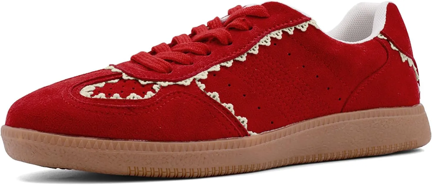 UBWDU Lace Fashion Ballet Sneakers for Women 2025  Trendy Cute Crochet Ribbon Lace-Up Casual Spring Shoes