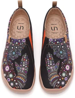 UIN Men's Walking Travel Shoes Slip On Canvas Casual Loafers Lightweight Comfort Art Painted Fashion Sneaker Pray for Goodness (11.5)